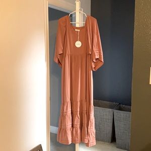 Red dress Salmon Maxi dress